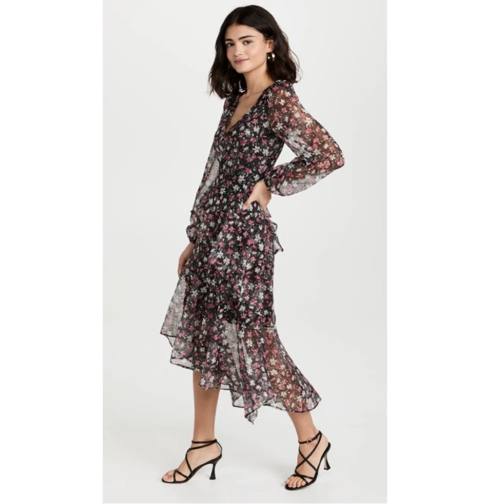 ASTR Fairfax Dress Fuchsia Gold Floral Size Small NWT - Picture 4 of 6